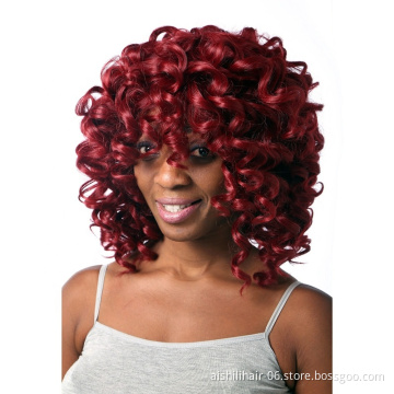 Aishili synthetic wigs hair African black women's short loose wave Afro small curly wig for Afro black women